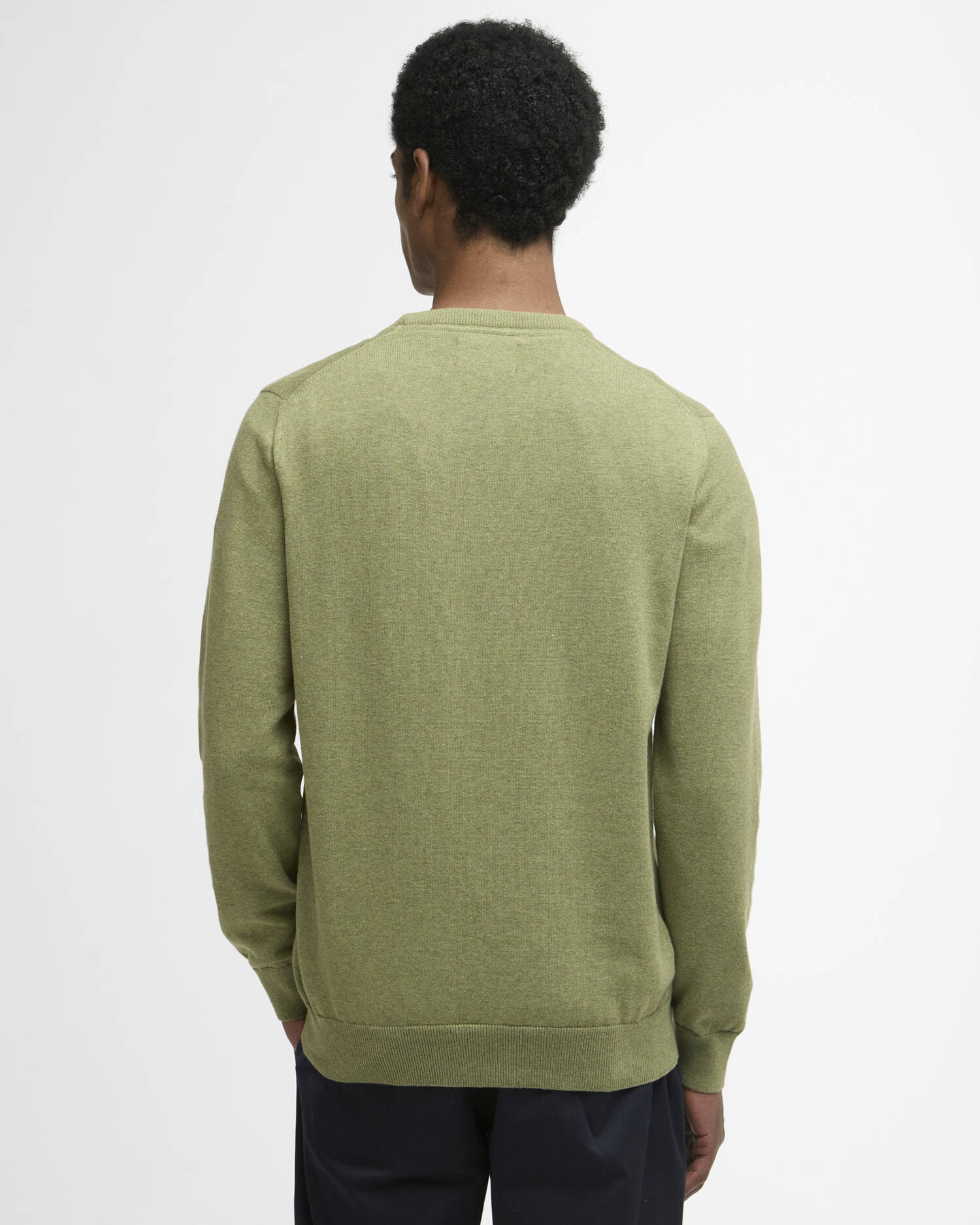 Barbour - Pull Pima coton Crew neck Laurel Green
