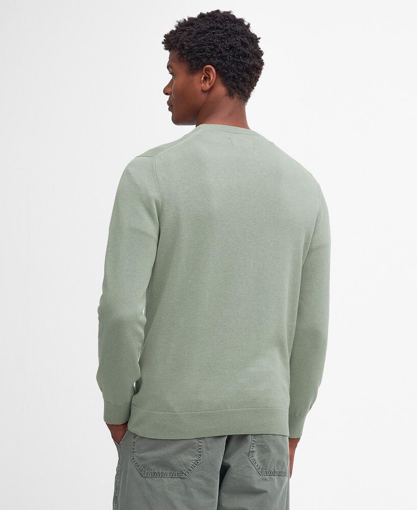 Barbour - Pull Pima cotton crew neck Agave Green