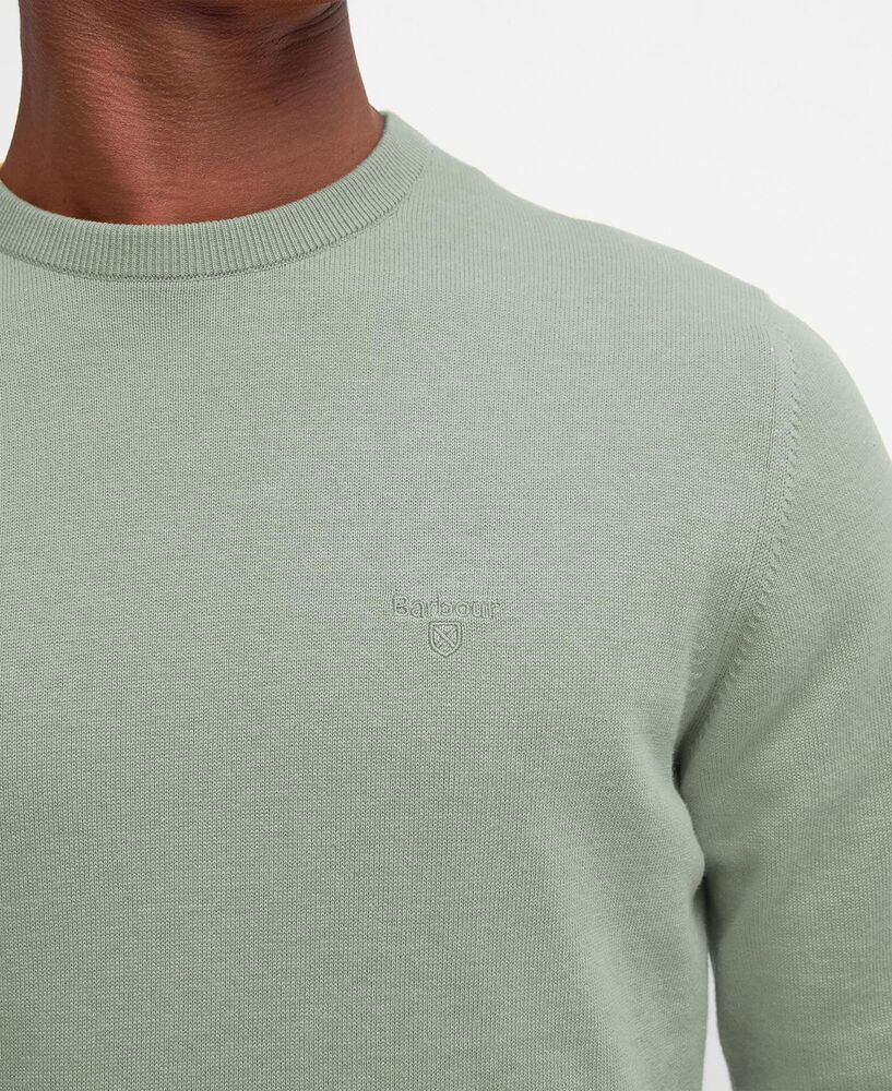 Barbour - Pull Pima cotton crew neck Agave Green