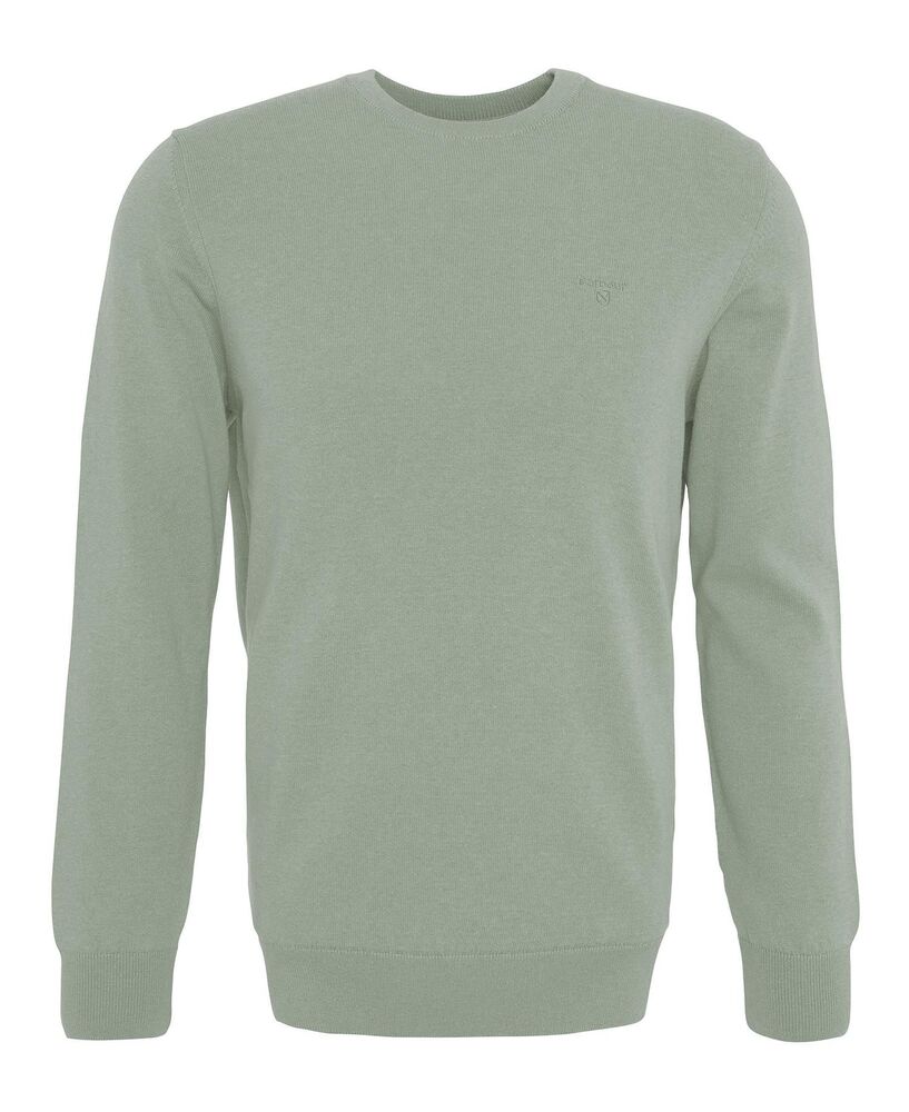 Barbour - Pull Pima cotton crew neck Agave Green