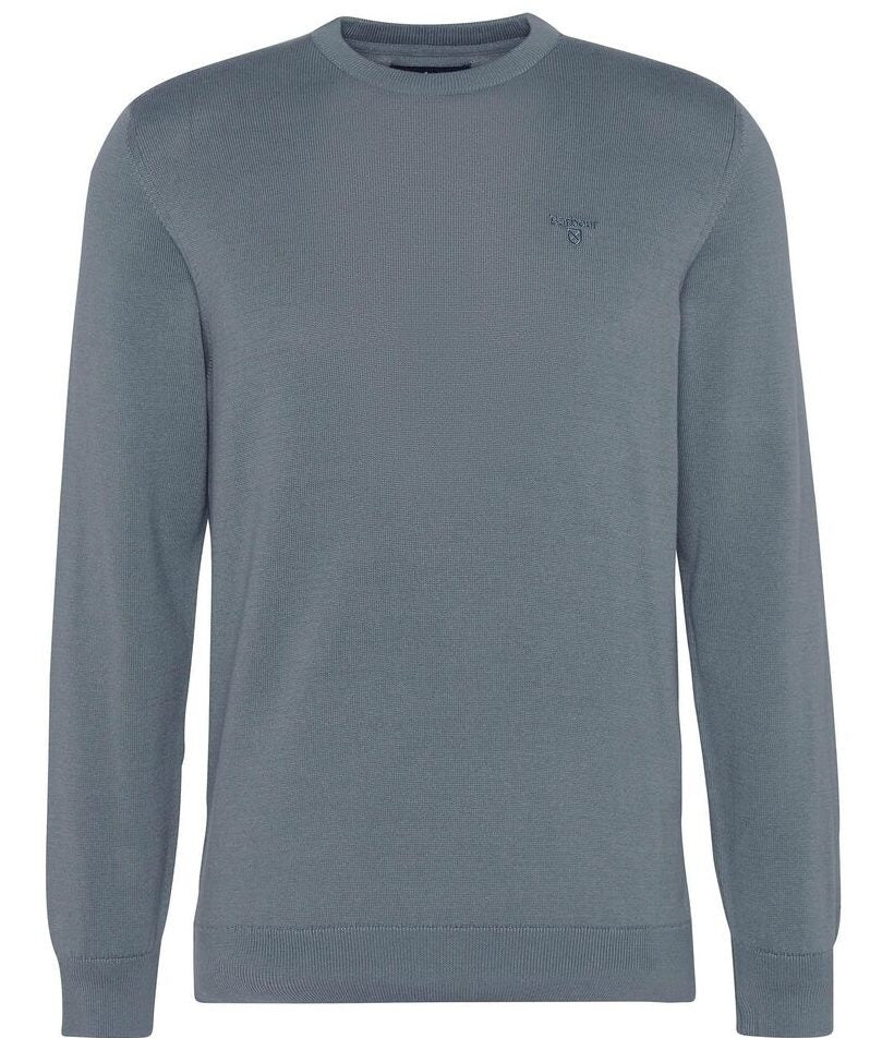 Barbour - Pull Pima cotton crew neck Vintage Teal