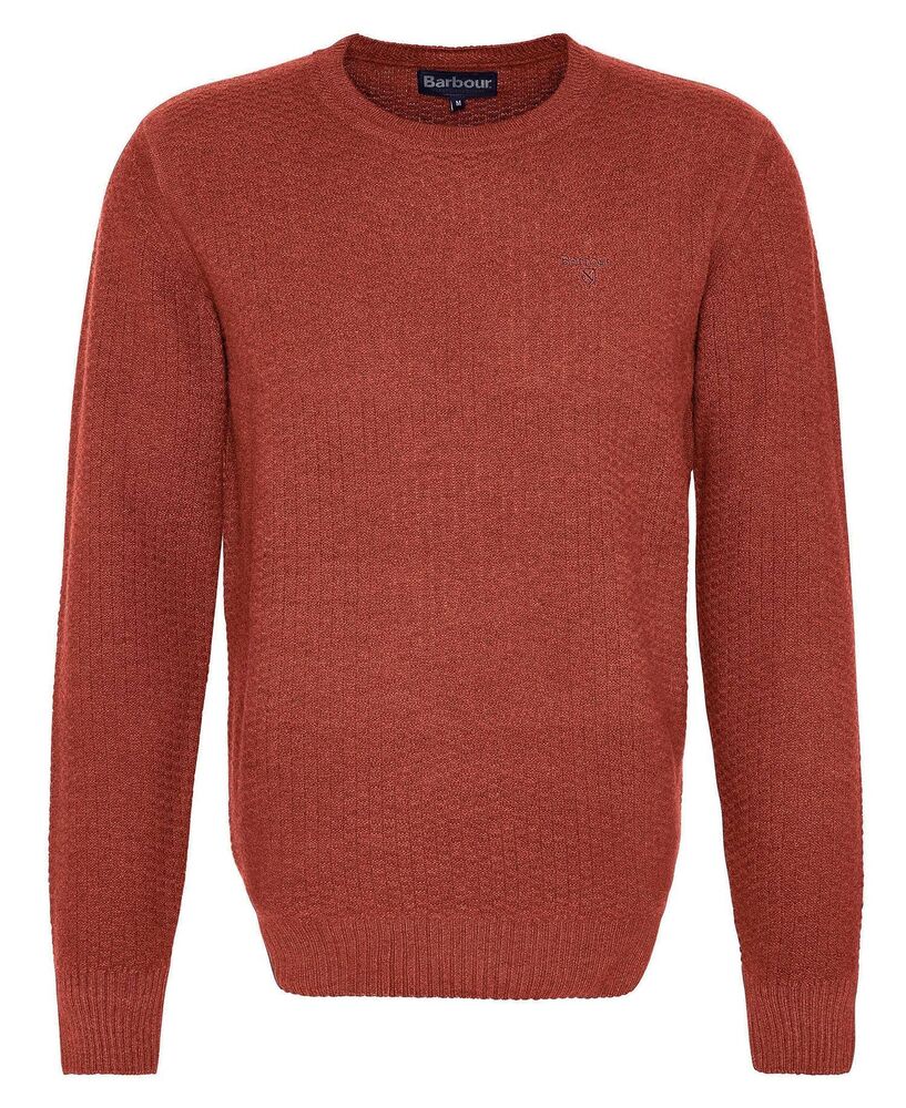 Barbour - Pull Aston Crew neck Dark ginger