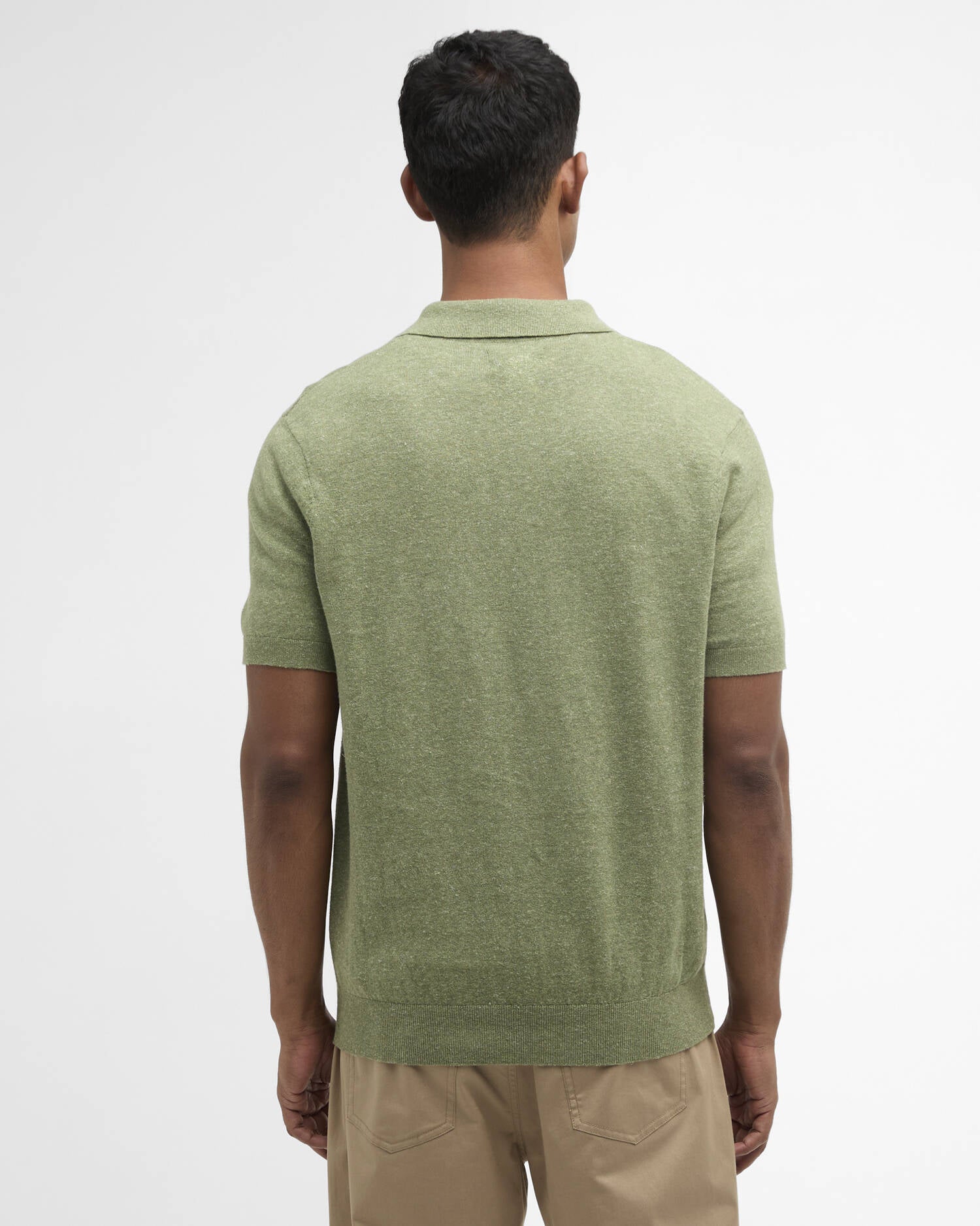 Barbour - Polo Muston Linen Blend Knitted Laurel Green