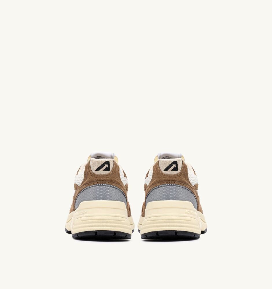 AUTRY - Basket Hyperway Suede/Mesh Cigare et Argent