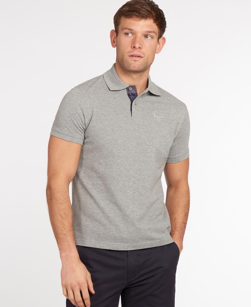 Barbour - Polo tartan pique grey marl