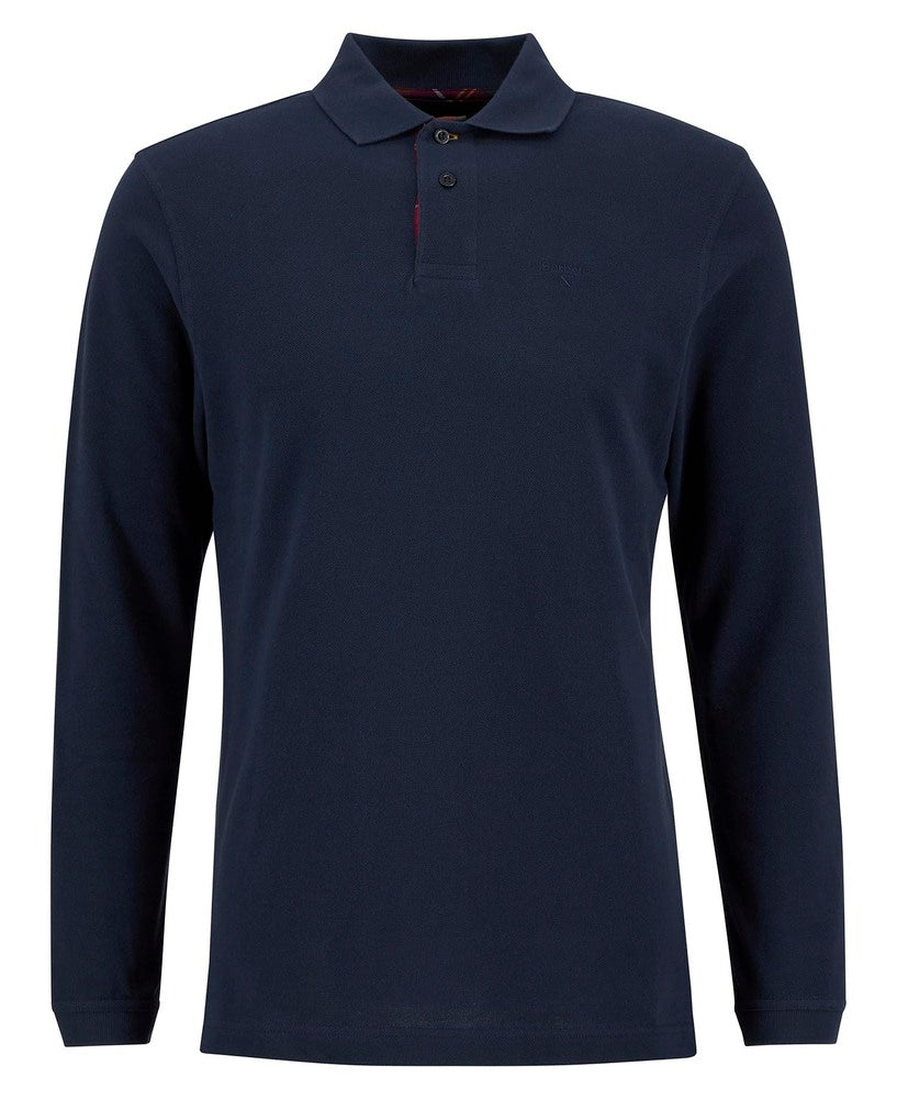 Barbour - Polo manches longues Essential Navy / Winterberry