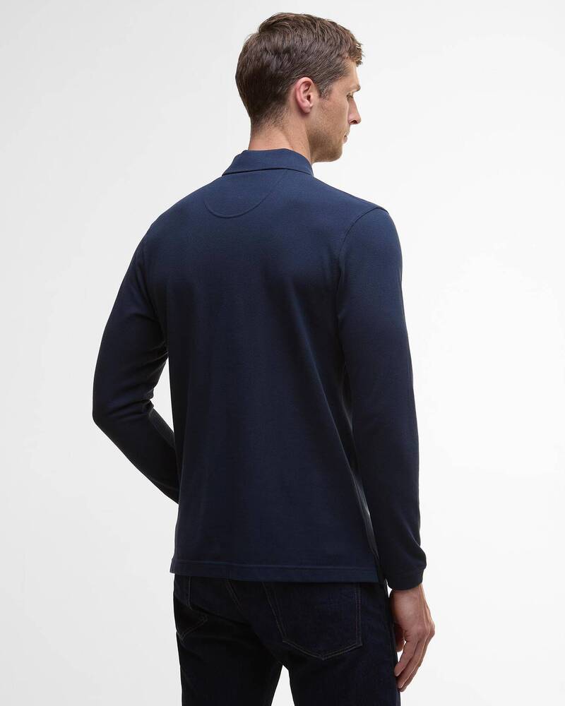 Barbour - Polo manches longues Essential Navy / Winterberry