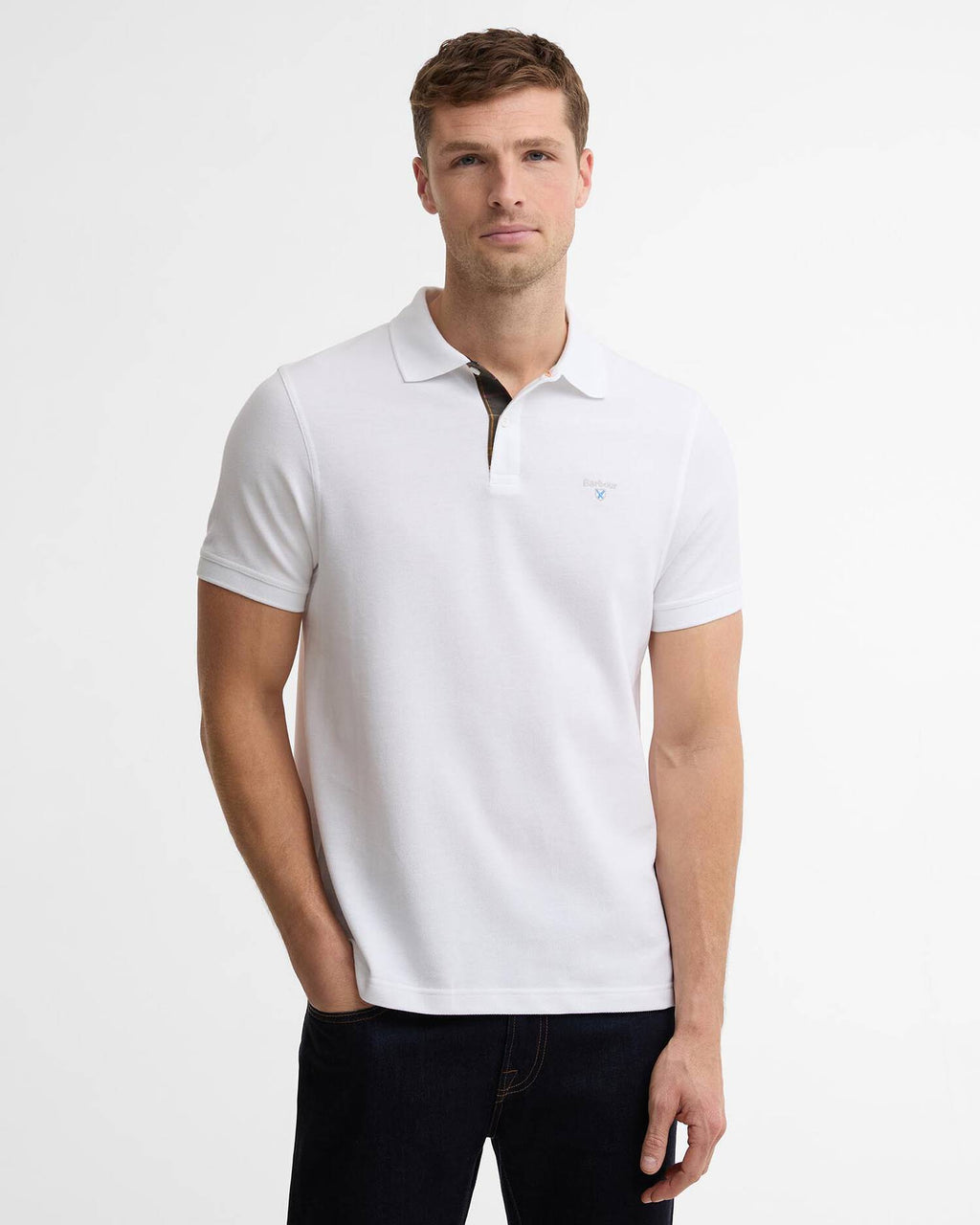 Barbour - Polo Tartan Pique White Classic
