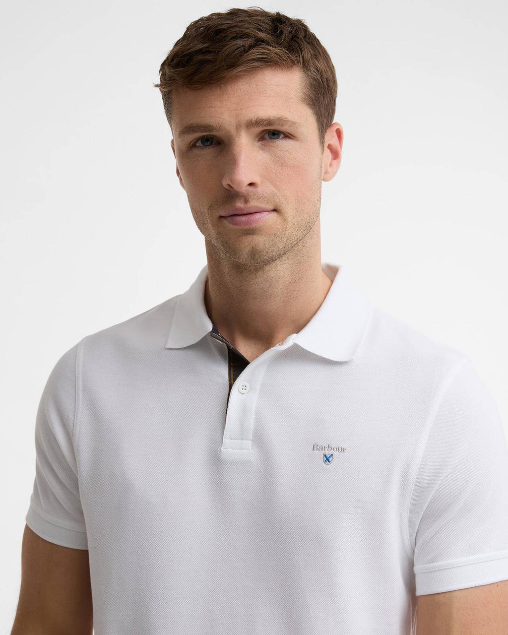 Barbour - Polo Tartan Pique White Classic