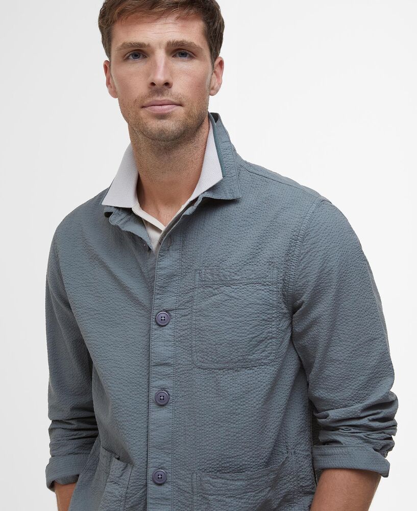 Barbour - Surchemise Callercove seersucker Vintage Teal