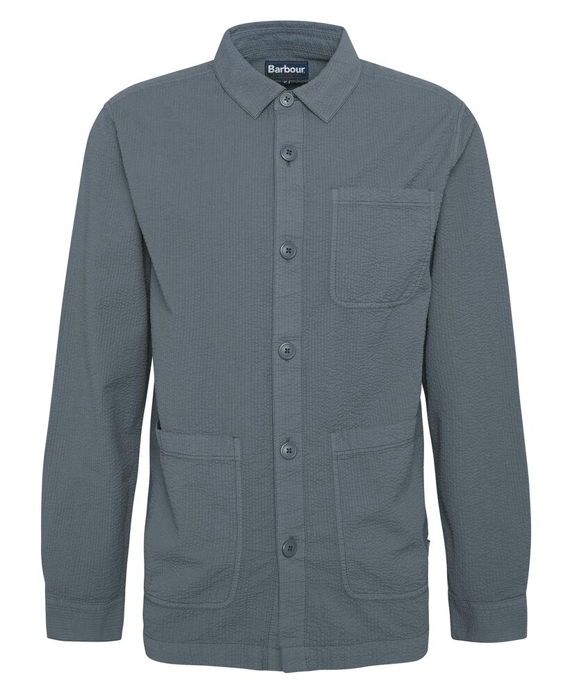 Barbour - Surchemise Callercove seersucker Vintage Teal