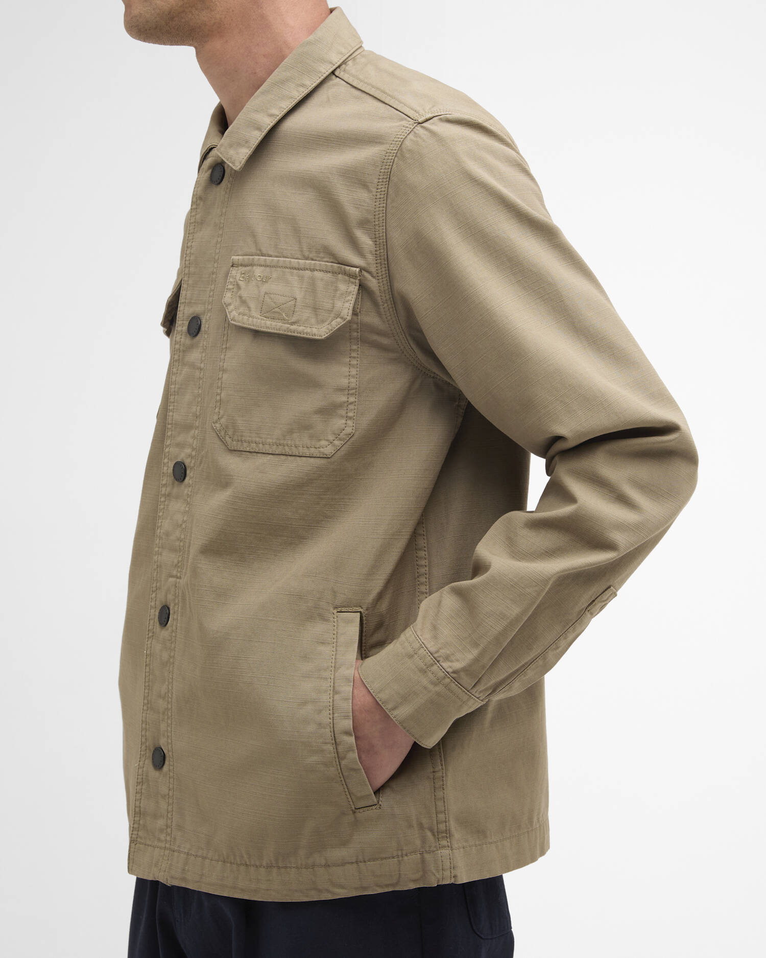 Barbour - Surchemise Draftmen cotton Grey Olive