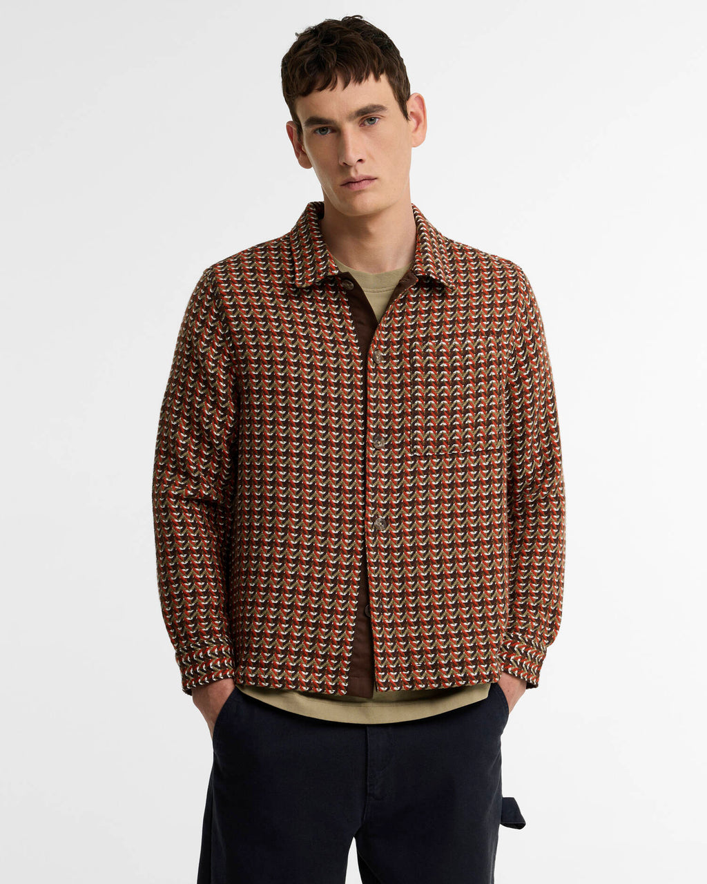 Barbour - Surchemise Shunner Relaxed Jacquard Beech