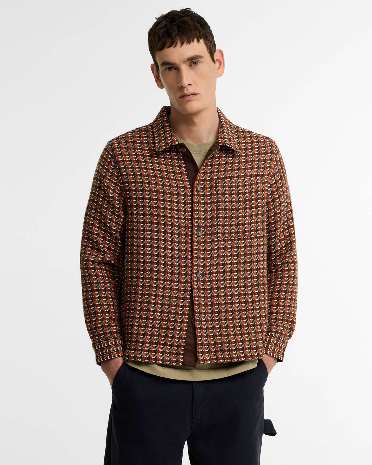 Barbour - Surchemise Shunner Relaxed Jacquard Beech