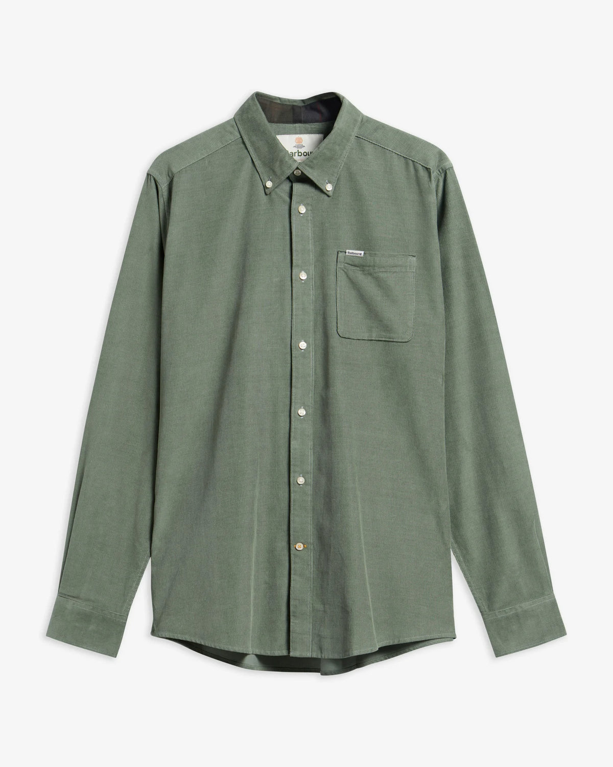 Barbour - Chemise manches longues Ramsey velours Agave Green
