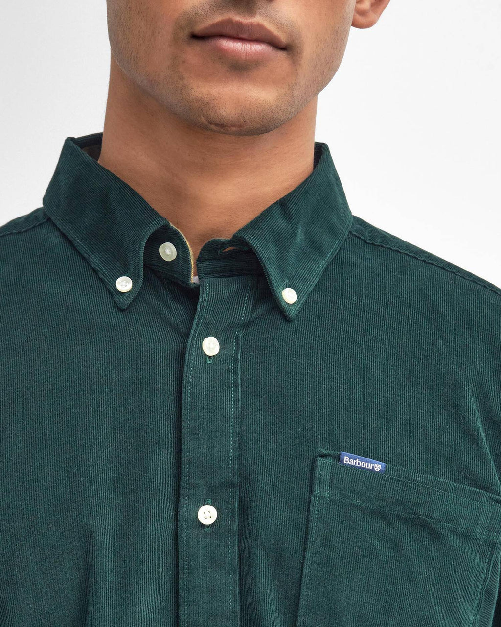 Barbour - Chemise manches longues Ramsey velours seaweed