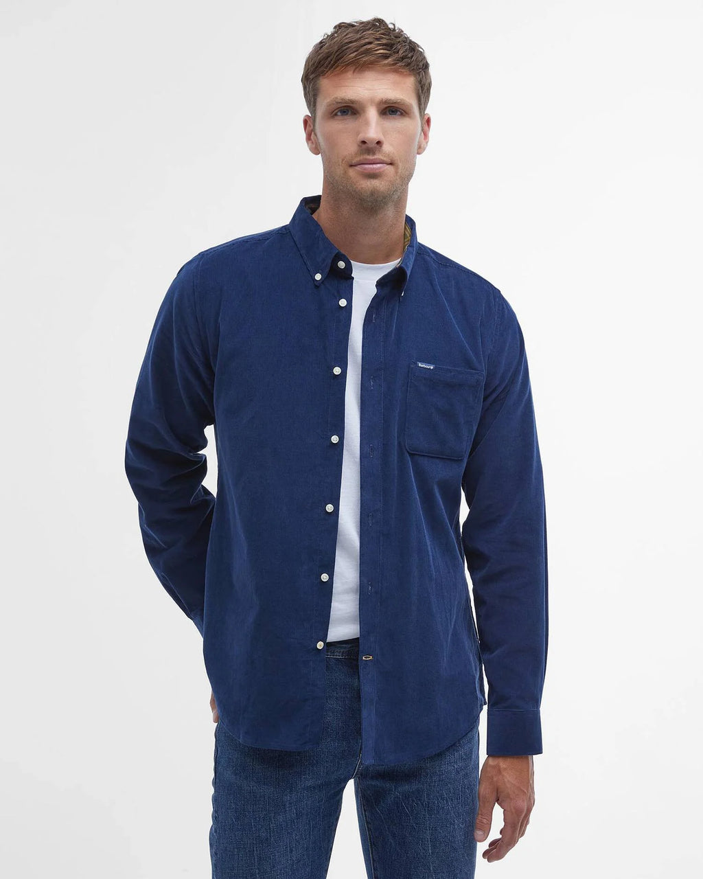 Barbour - Chemise manches longues Ramsey velours dark denim