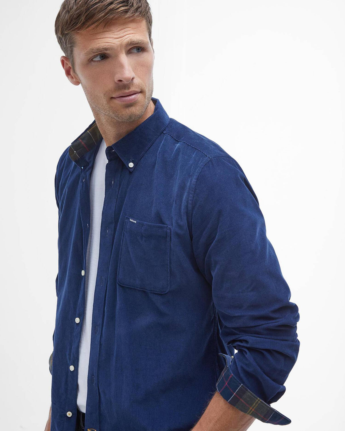 Barbour - Chemise manches longues Ramsey velours dark denim