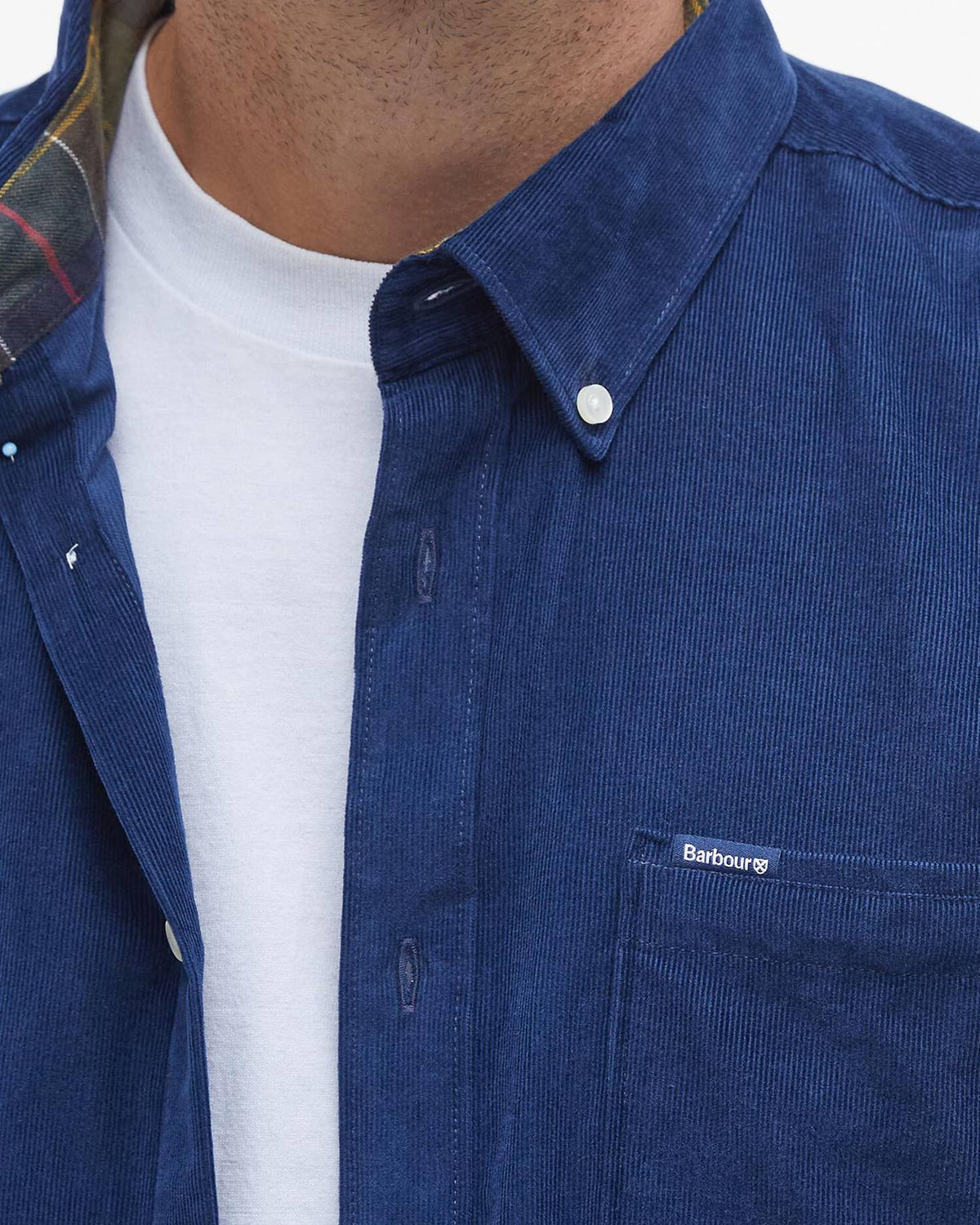 Barbour - Chemise manches longues Ramsey velours dark denim
