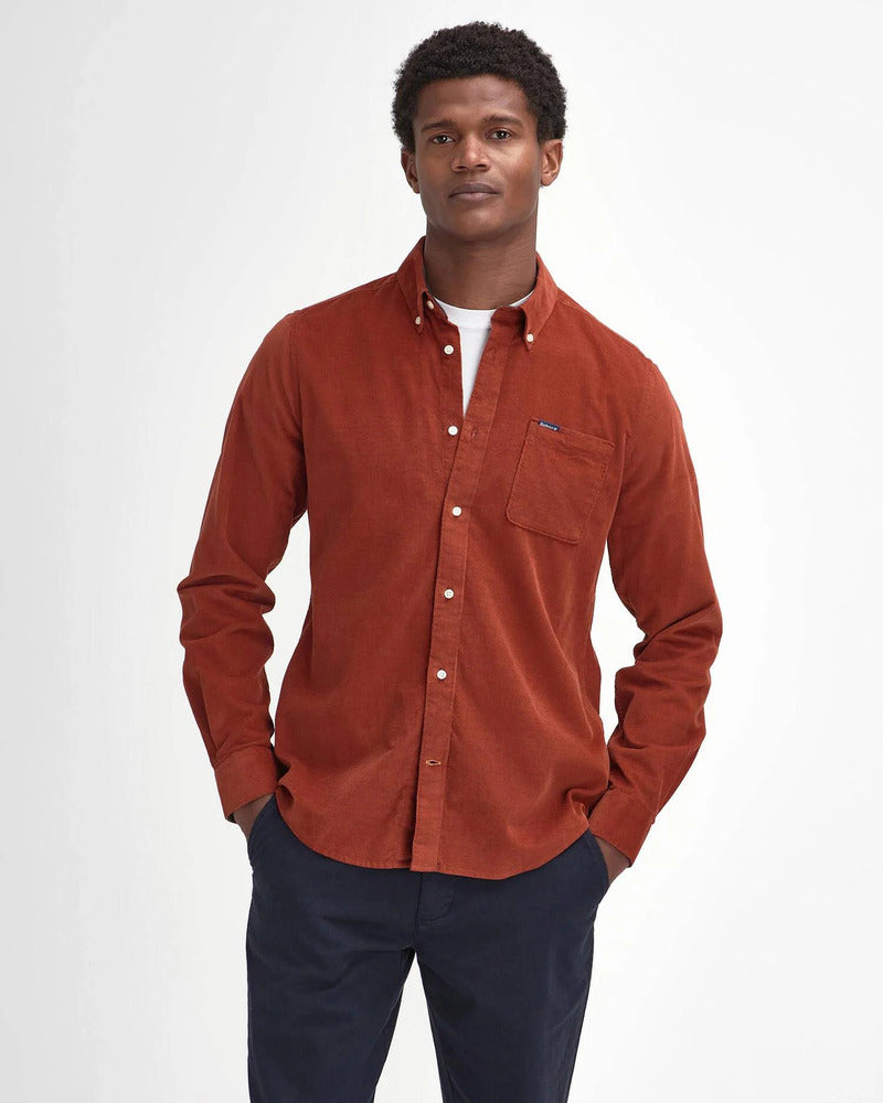 Barbour - Chemise manches longues Ramsey velours Dark Ginger