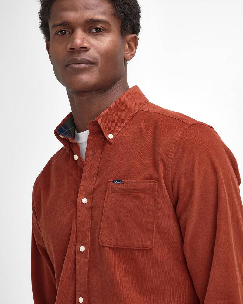 Barbour - Chemise manches longues Ramsey velours Dark Ginger