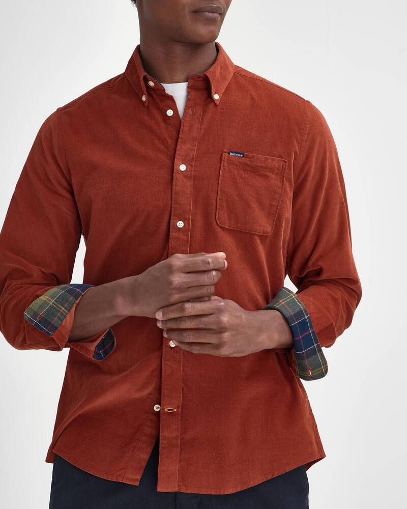 Barbour - Chemise manches longues Ramsey velours Dark Ginger
