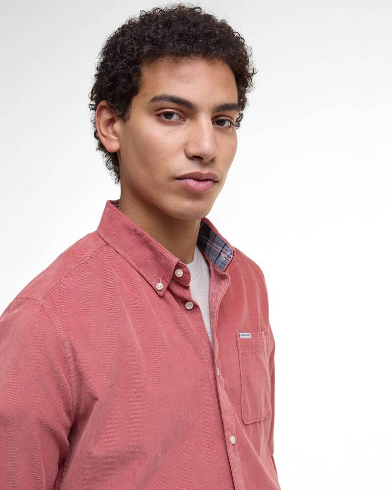 Barbour - Chemise manches longues Ramsey velours Earth Pink