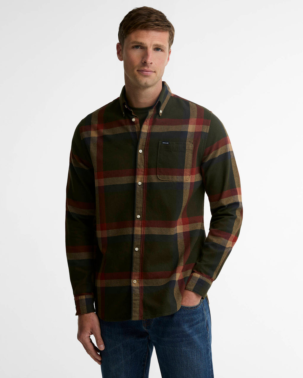 Barbour - Chemise Folley Tailored Checked Mid Olive