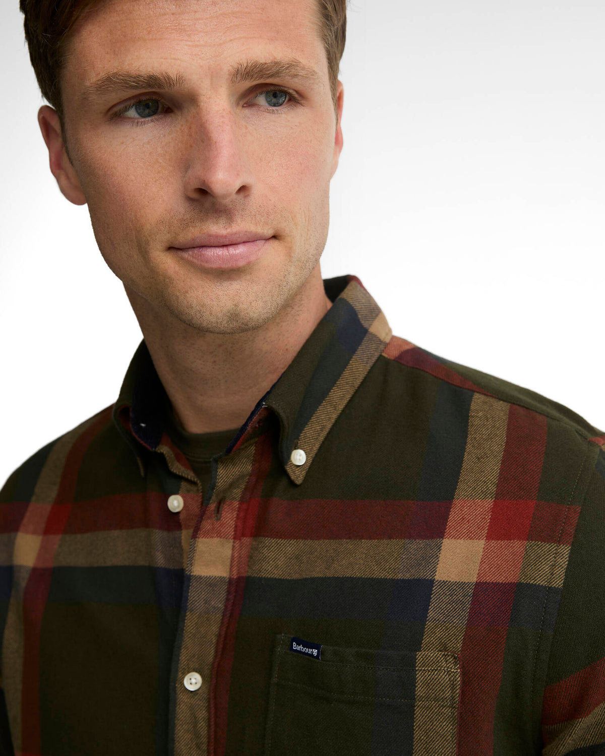 Barbour - Chemise Folley Tailored Checked Mid Olive