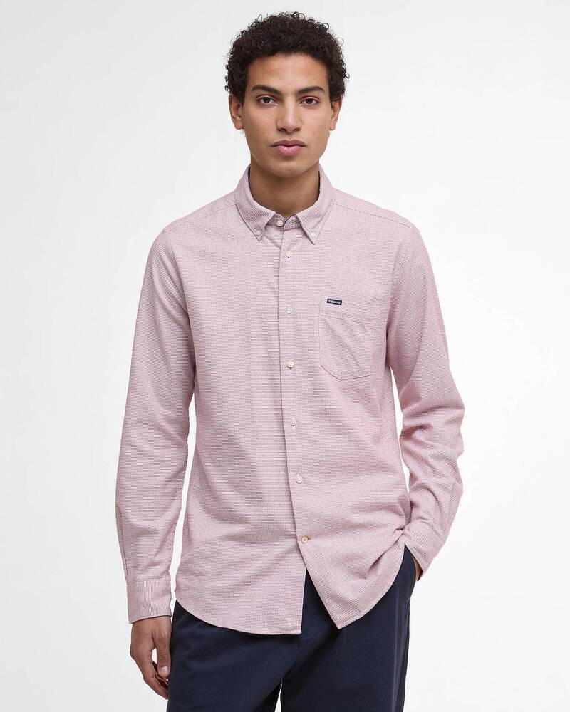 Barbour - Chemise Turner tailored Houndstooth Earth Pink