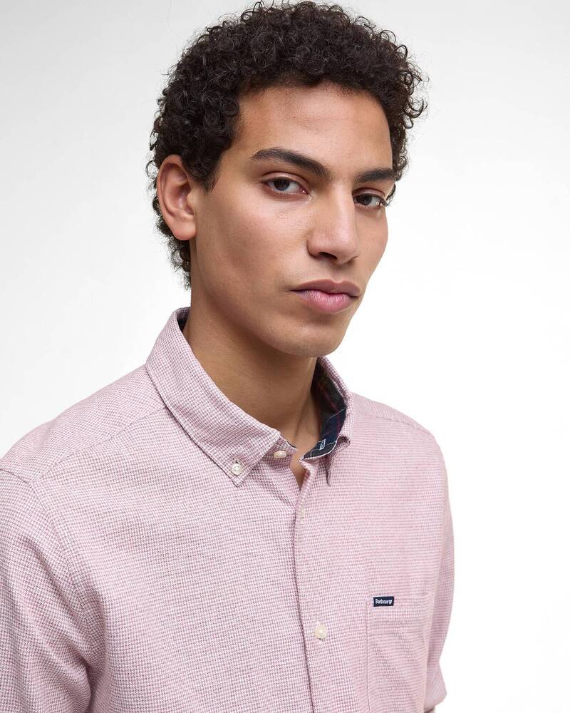 Barbour - Chemise Turner tailored Houndstooth Earth Pink