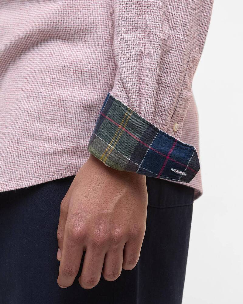 Barbour - Chemise Turner tailored Houndstooth Earth Pink
