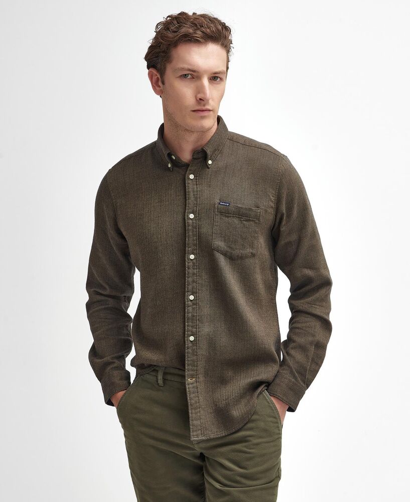 Barbour - Chemise manches longues Buckley Herringbone stone