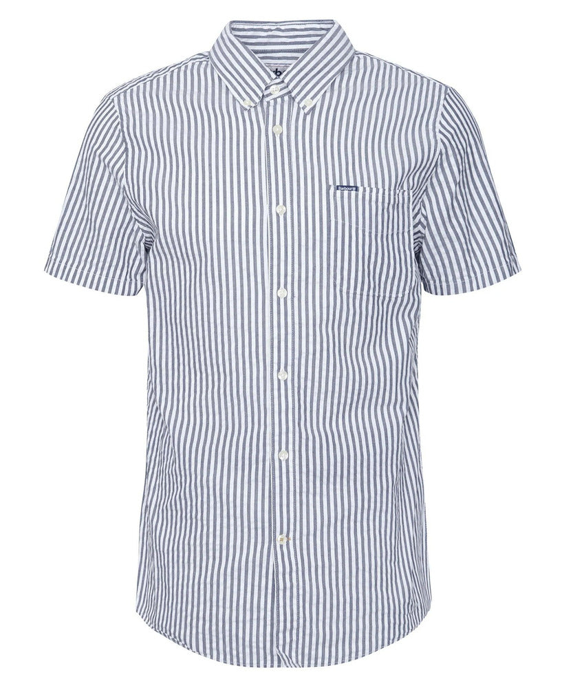 Barbour - Chemise Cresswell seersucker manches courtes Navy
