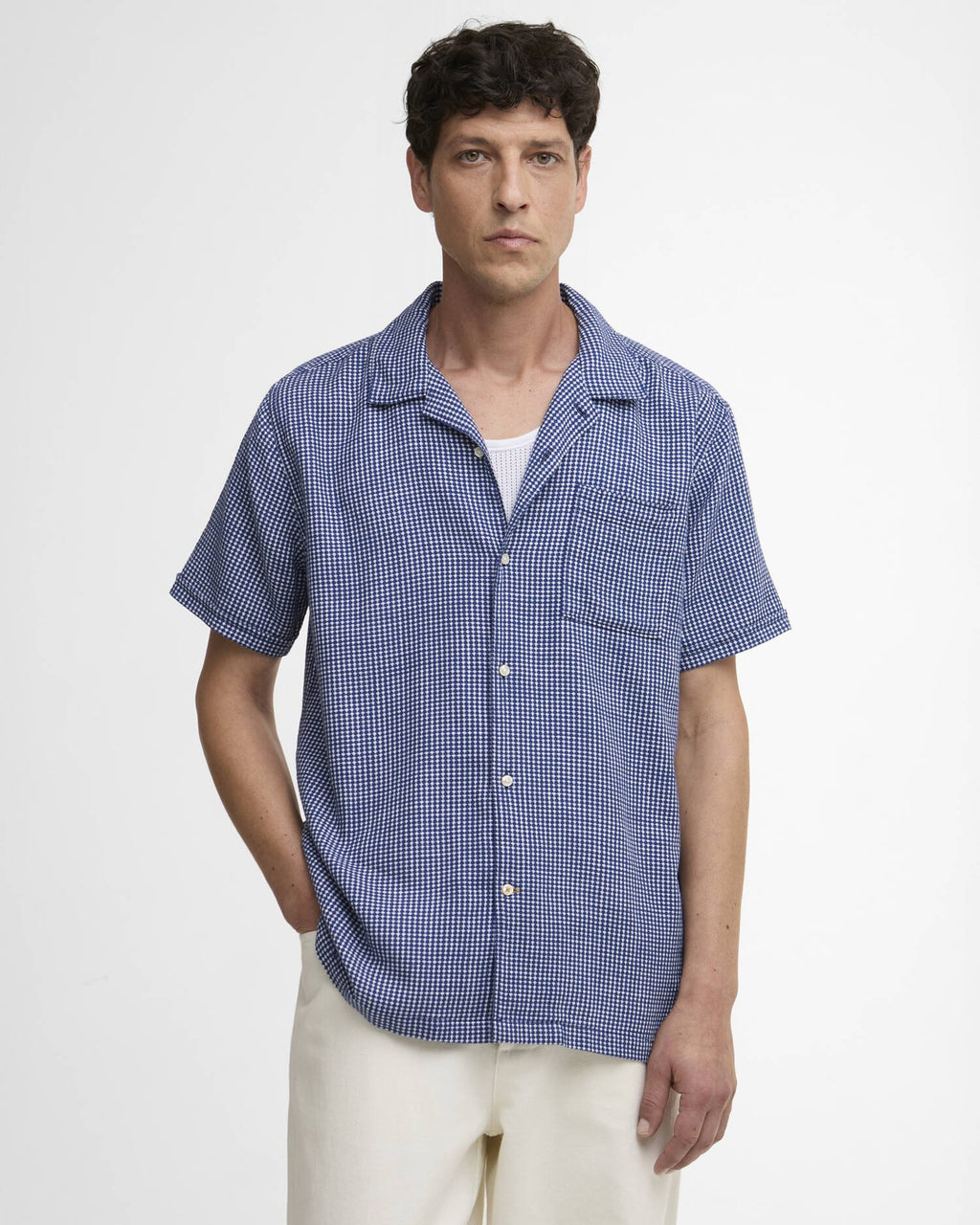 Barbour - Chemise Rudbeck textured Navy