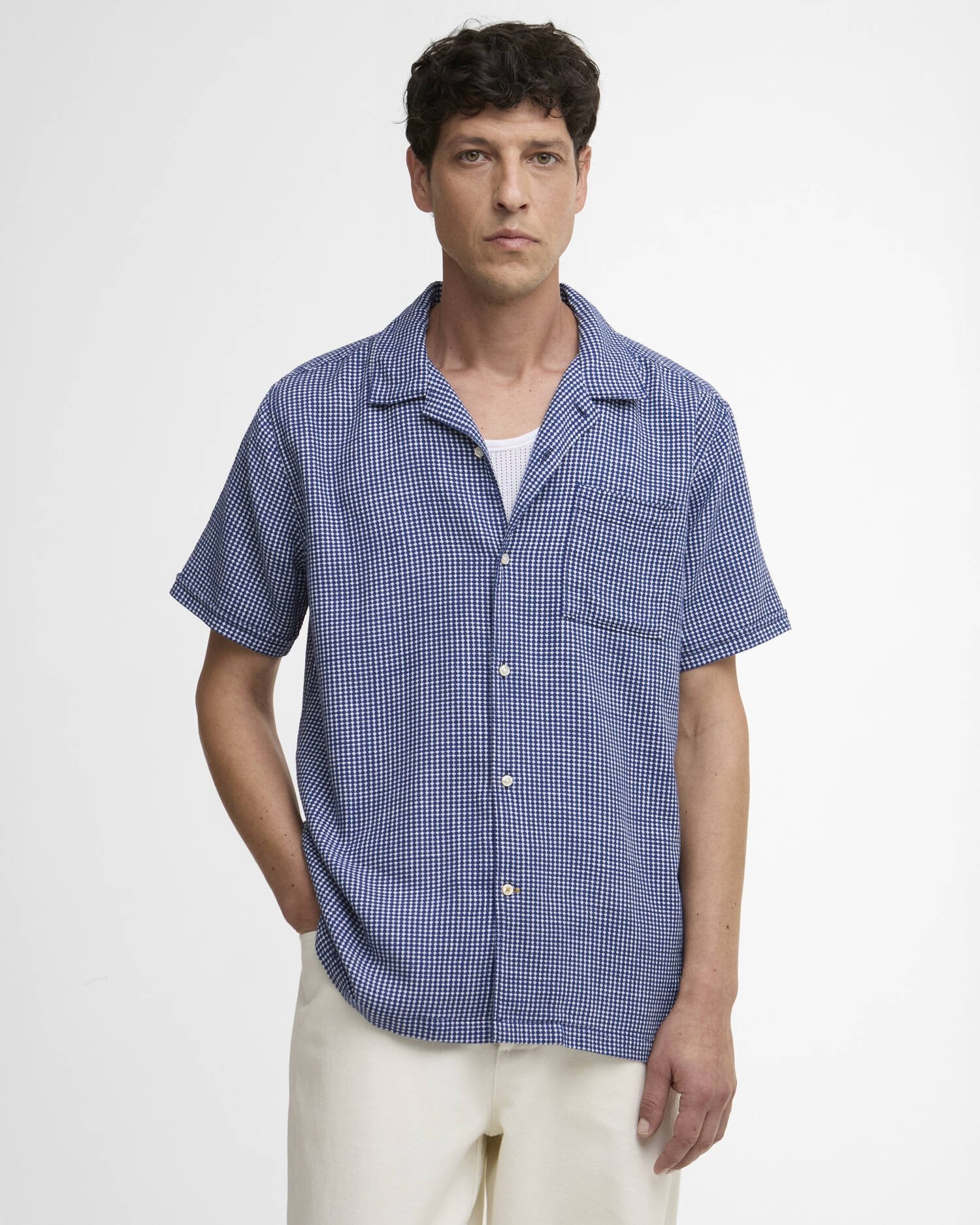 Barbour - Chemise Rudbeck textured Navy