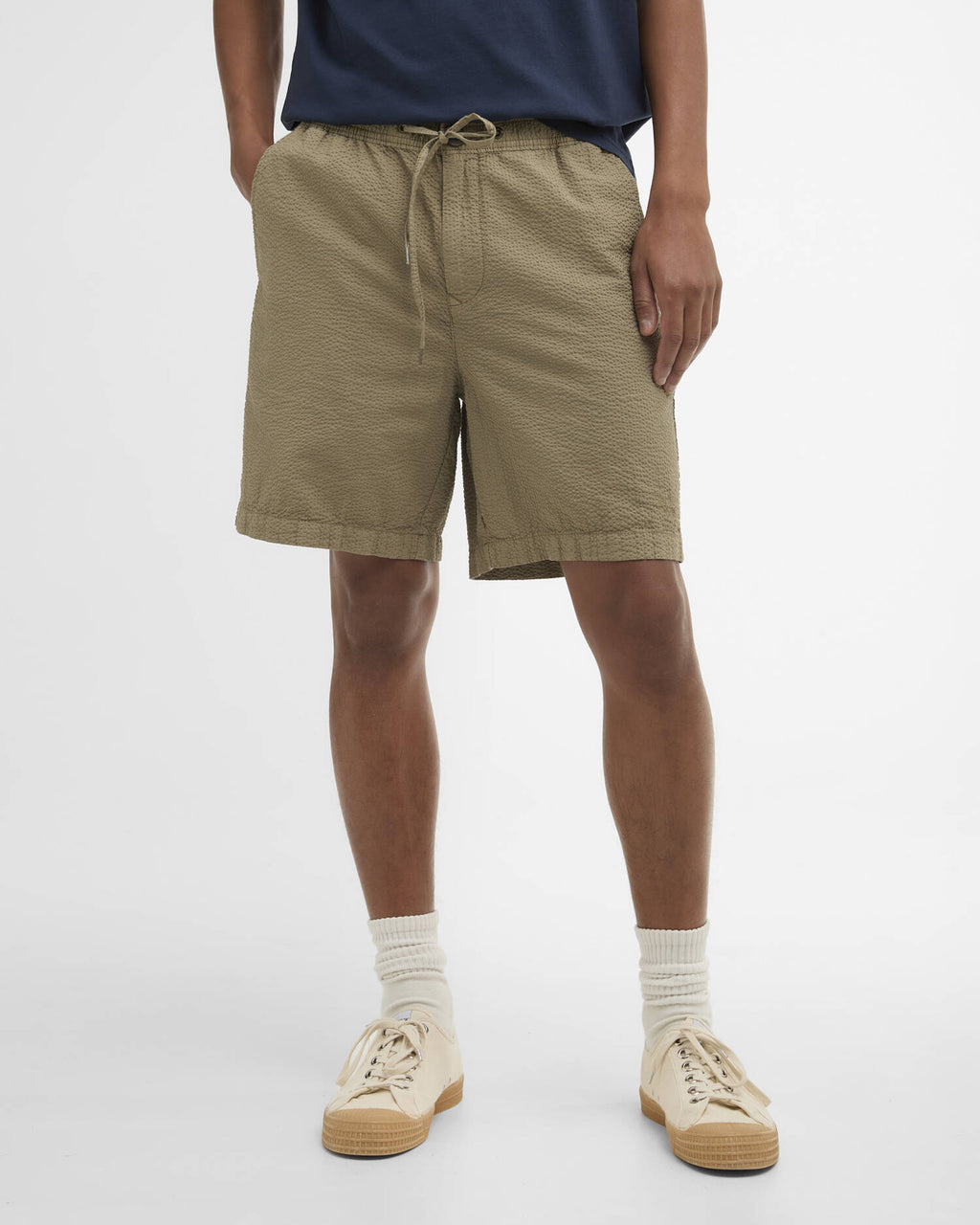 Barbour - Short Seersucker Relaxed Grey Olive