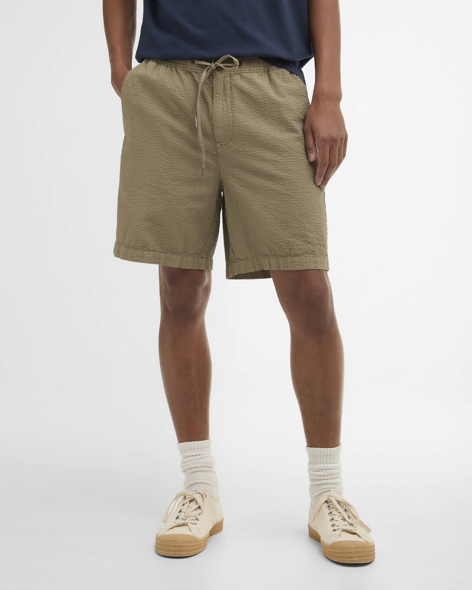 Barbour - Short Seersucker Relaxed Grey Olive