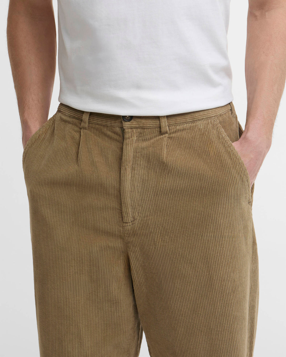 Barbour - Pantalon Strech Cord Relaxed Fit Mushroom