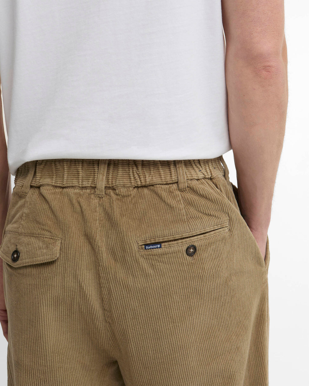 Barbour - Pantalon Strech Cord Relaxed Fit Mushroom