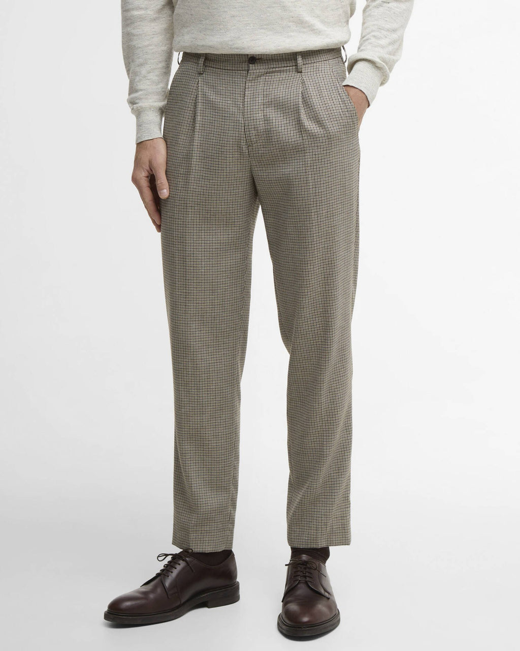 Barbour - Pantalon Forstone Houndstooth stone