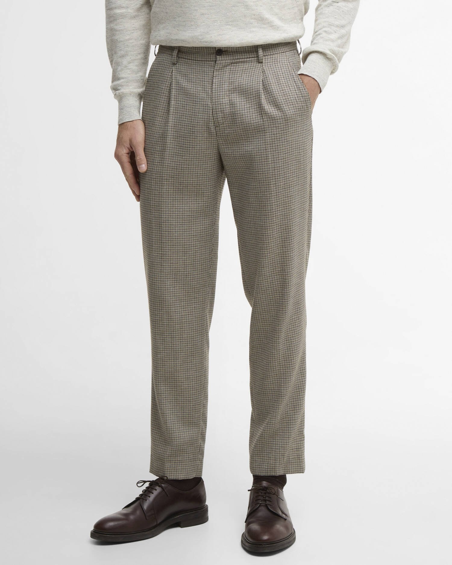 Barbour - Pantalon Forstone Houndstooth stone