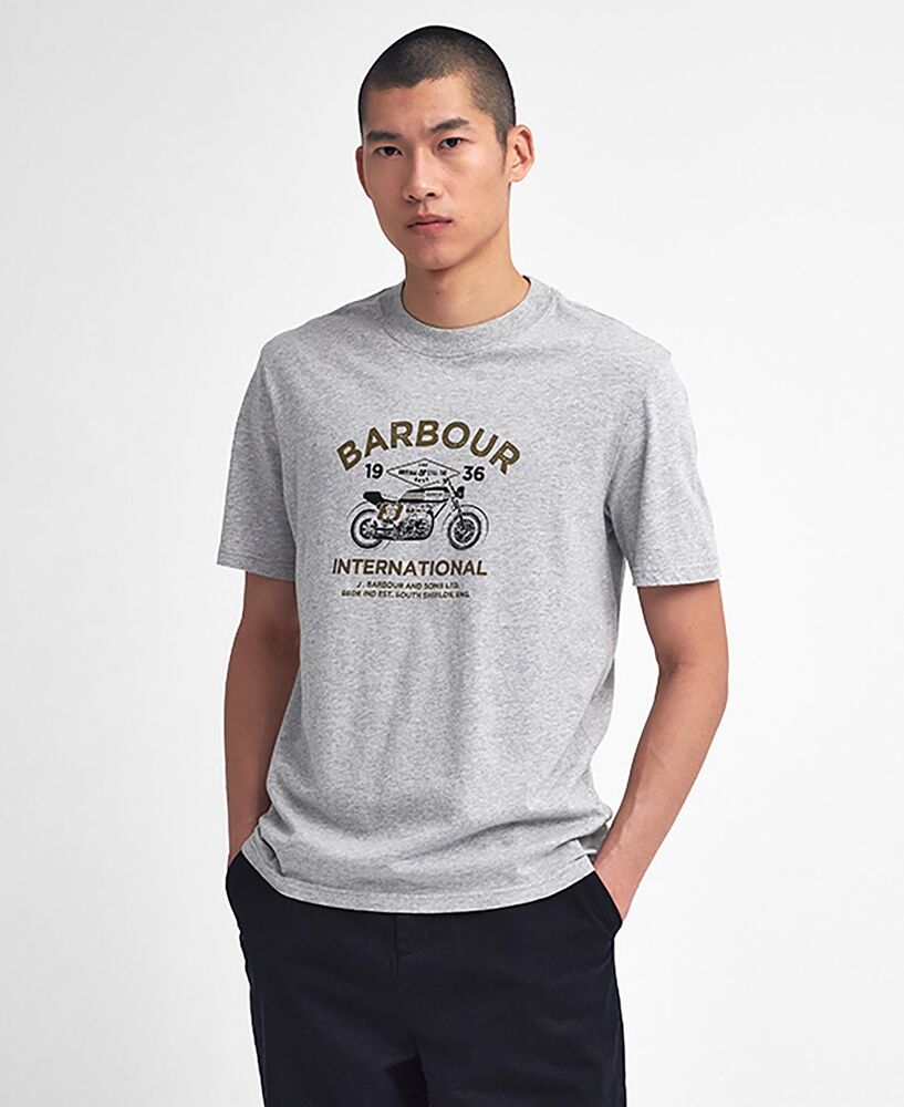 Barbour - T-shirt cafe Graphic grey marl