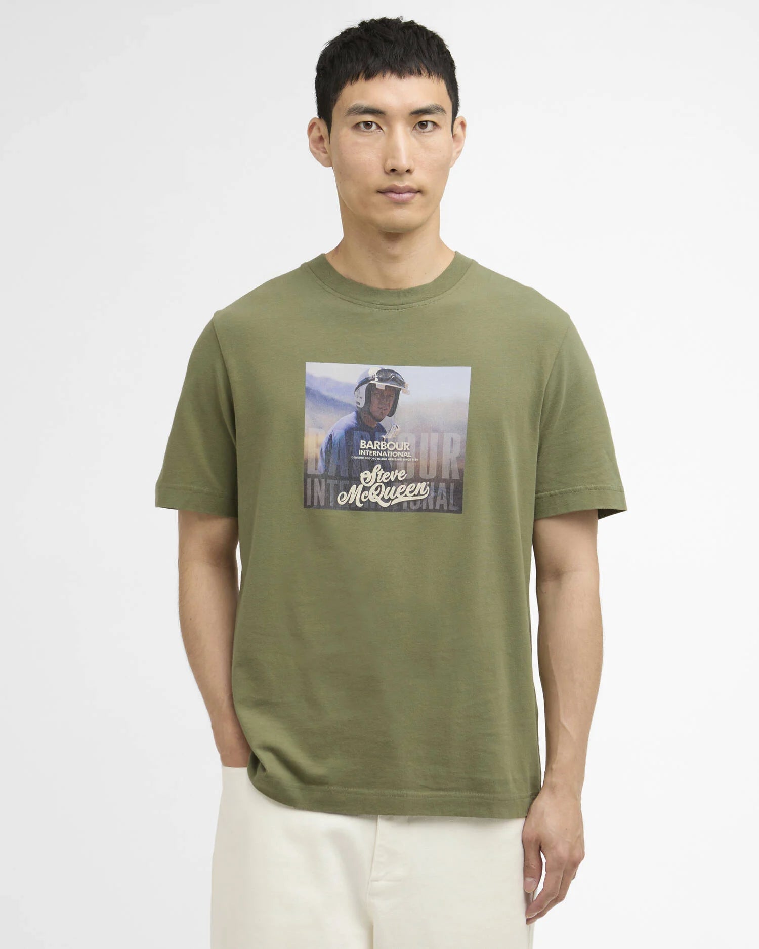 Barbour - T-shirt Steve McQueen Walde Graphic Olvine