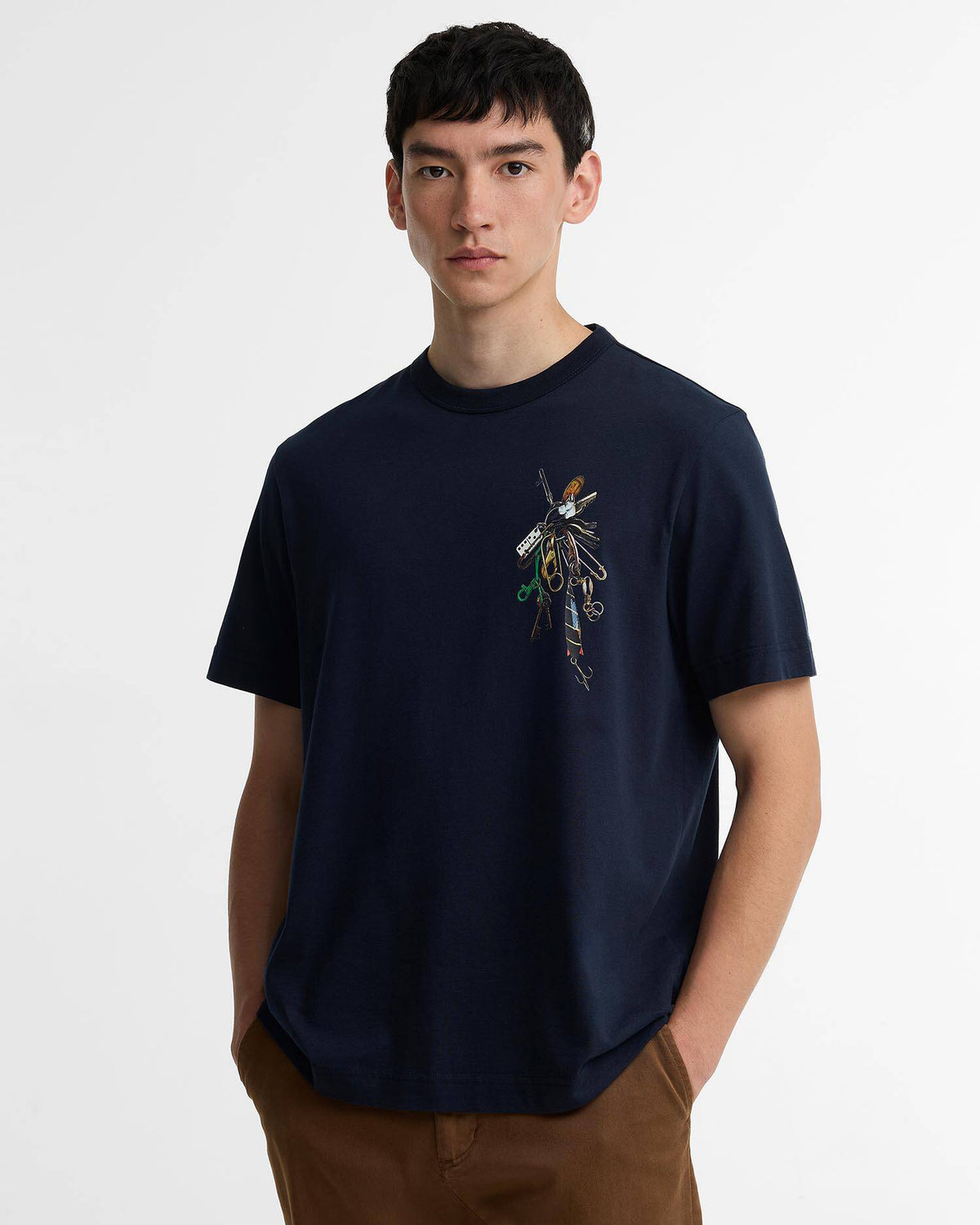 Barbour - Tee-shirt Key Barbour X Paul Smith Navy