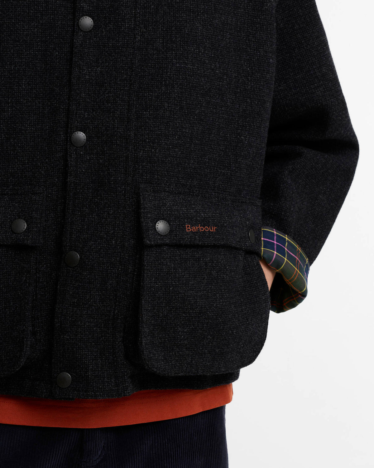 Barbour -Veste Transport Wool Barbour X Paul Smith Charcoal