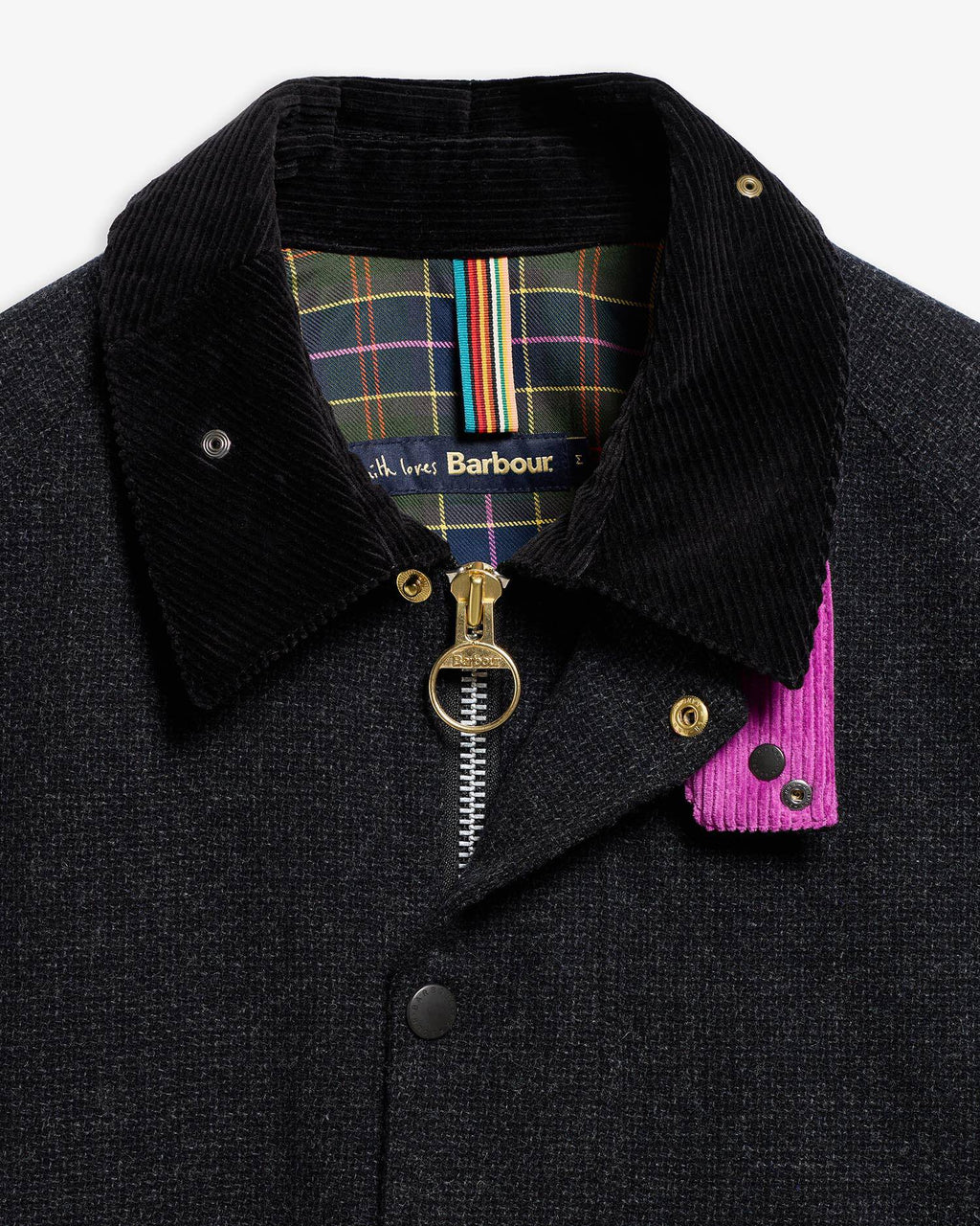 Barbour -Veste Transport Wool Barbour X Paul Smith Charcoal