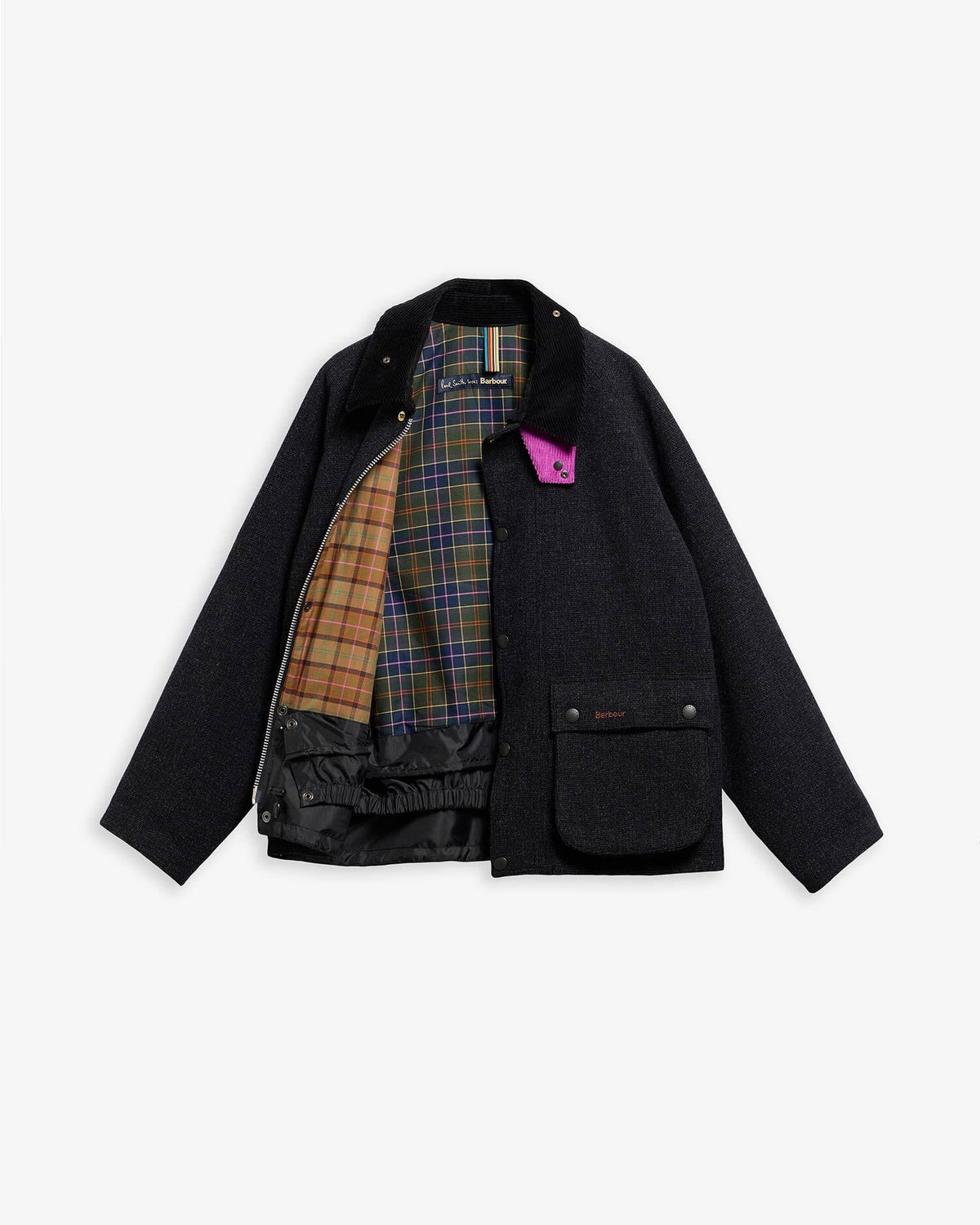 Barbour -Veste Transport Wool Barbour X Paul Smith Charcoal