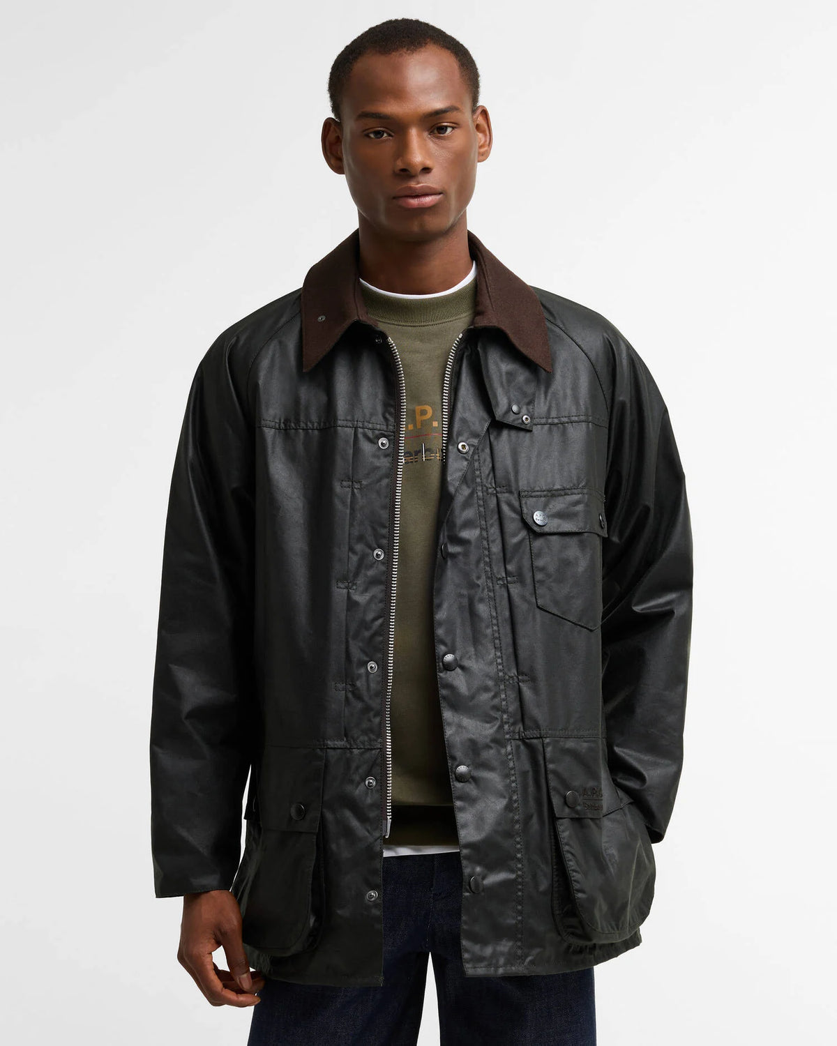 Barbour - VEste Beaufort Barbour x A.P.C. Dark Sage