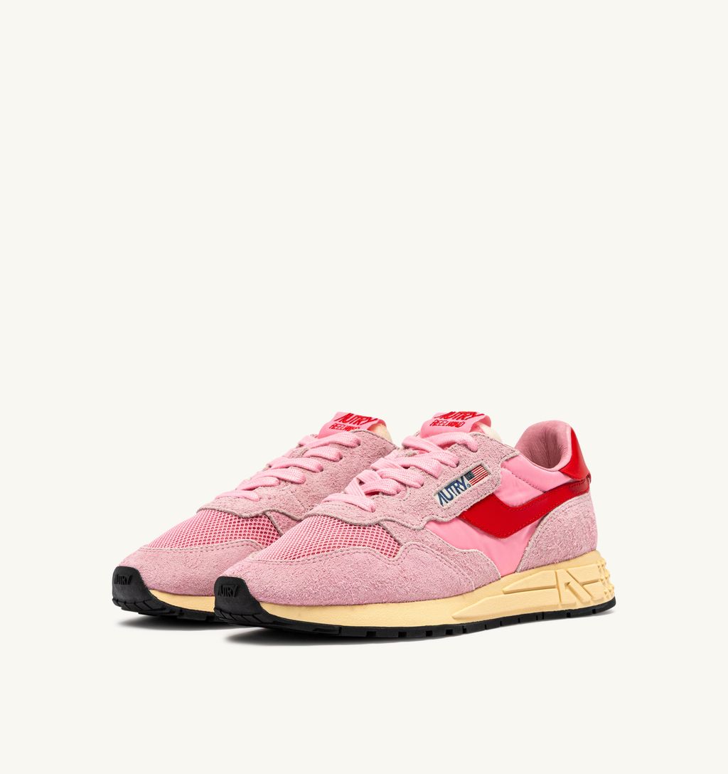 AUTRY - Basket Reelwind suede/Net Pink Cherub/Flame Scarlet
